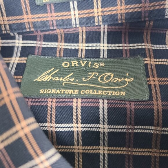 Charles Ovris Signature Mens M Sleeves Button Down Shirt Charcoal VTG 90s Plaid - Picture 3 of 6